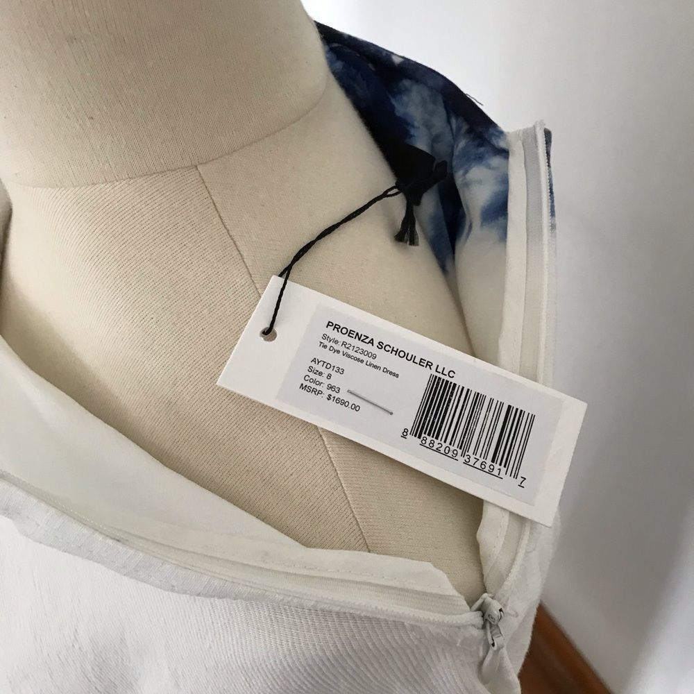 Proenza Tie Dye Linen Viscose Dress Size 8 - Picture 4 of 14